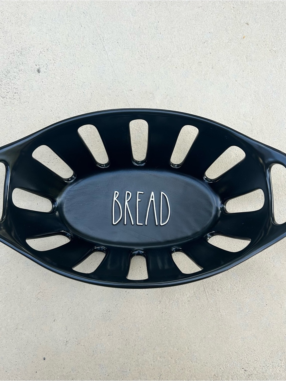 Rae Dunn Artisan Collection Black Ceramic Bread Basket